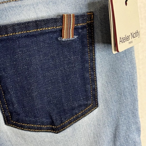 NWT Atelier Notify Paris Made In Italy Patch Work Jeans Sz 28 $295 - Picture 7 of 7